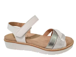 Longo Longo Witte Leren Dames Sandalen