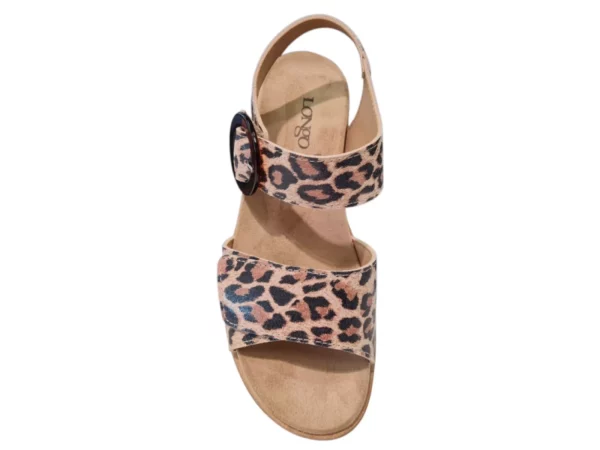 Longo Longo Leren Dames Sandalen Panter