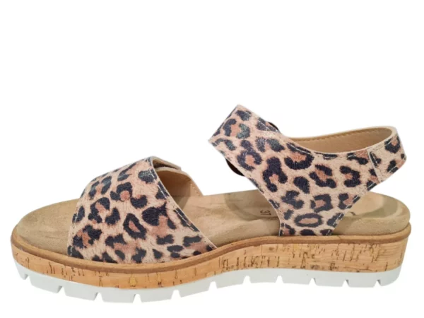 Longo Longo Leren Dames Sandalen Panter