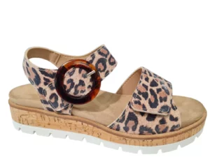 Longo Longo Leren Dames Sandalen Panter