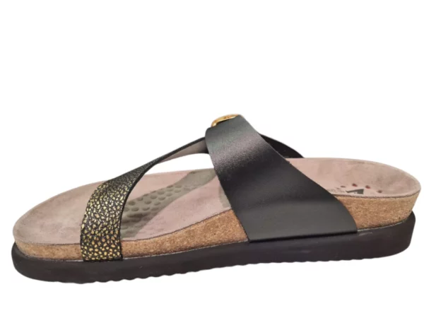 Mephisto Mephisto Helen Mix Leren Dames Slippers Zwart Goud