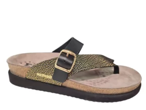 Mephisto Mephisto Helen Mix Leren Dames Slippers Zwart Goud