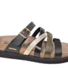 Mephisto Mephisto Huleda Leren Dames Slippers Zwart Goud
