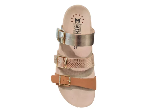 Mephisto Mephisto Hyacinta Leren Dames Slippers Bruin Goud