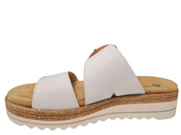 Remonte Remonte Witte Leren Dames Slippers