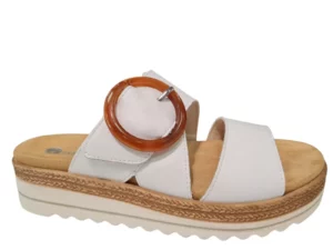Remonte Remonte Witte Leren Dames Slippers