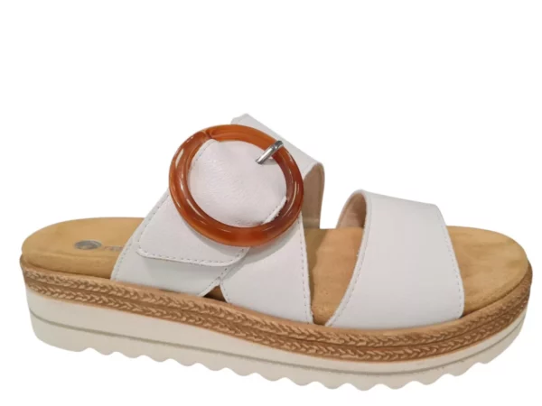 Remonte Remonte Witte Leren Dames Slippers