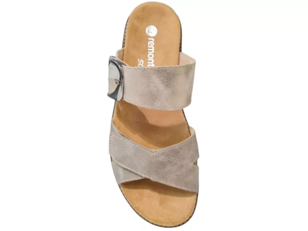 Remonte Remonte Beige Leren Dames Slippers