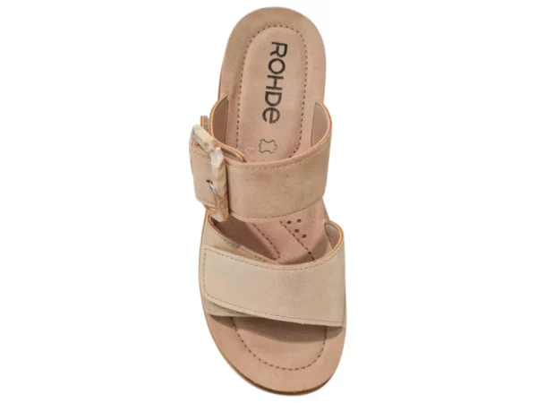 Rohde Rohde Beige Leren Dames Slippers