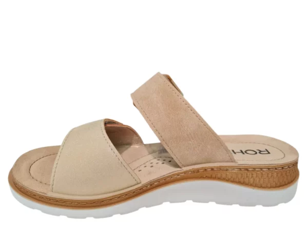 Rohde Rohde Beige Leren Dames Slippers