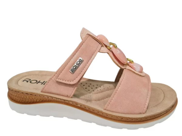 Rohde Rohde Roze Nubuck Dames Slippers