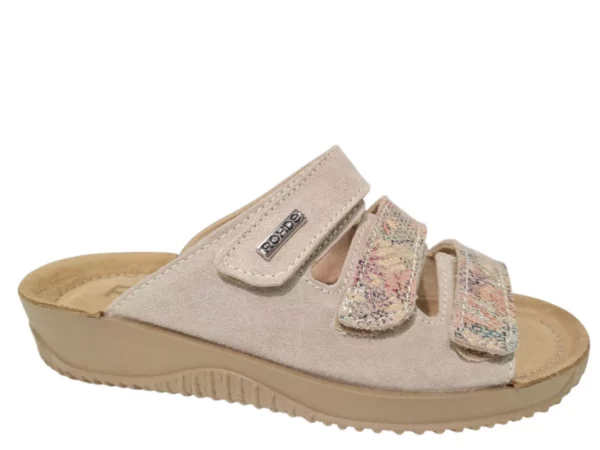 Rohde Rohde Beige Leren Dames Slippers