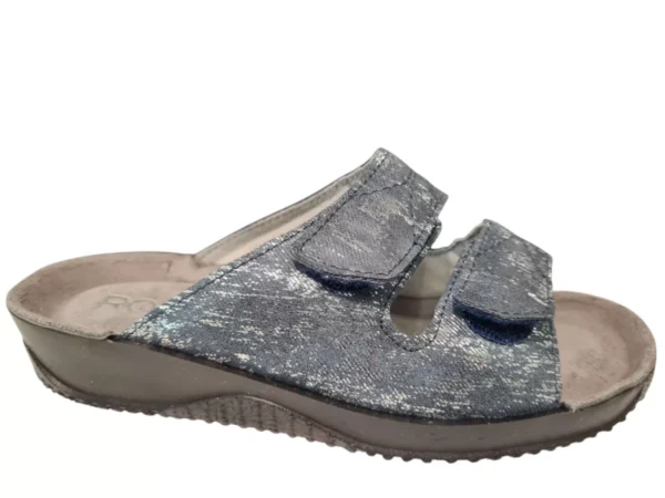Rohde Rohde Blauwe Leren Dames Slippers