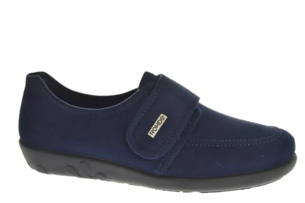 Rohde Rohde Gesloten Blauwe Dames Pantoffels met Klittenbandsluiting