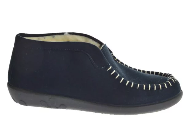 Rohde Rohde Blauwe Gesloten Dames Pantoffels Wol Gevoerd