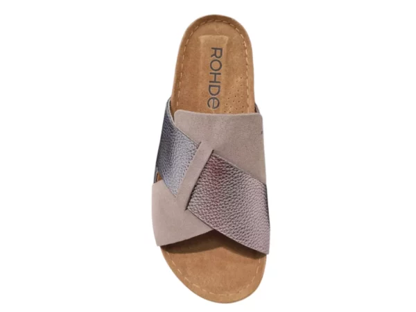Rohde Rohde Grijze Leren Dames Slippers