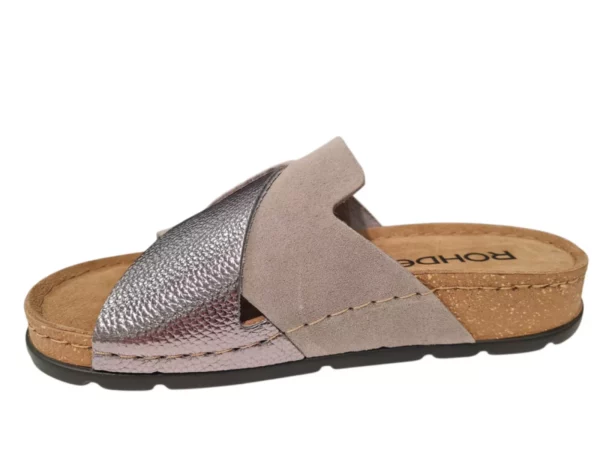 Rohde Rohde Grijze Leren Dames Slippers