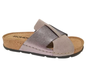 Rohde Rohde Grijze Leren Dames Slippers