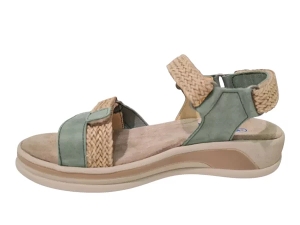 Wolky Wolky Groene Nubuck Dames Sandalen