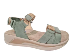 Wolky Wolky Groene Nubuck Dames Sandalen