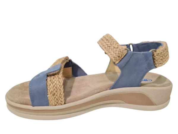 Wolky Wolky Blauwe Nubuck Dames Sandalen