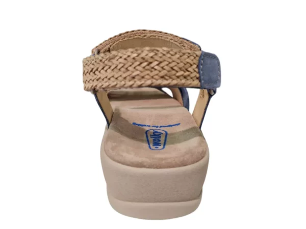 Wolky Wolky Blauwe Nubuck Dames Sandalen