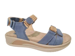 Wolky Wolky Blauwe Nubuck Dames Sandalen