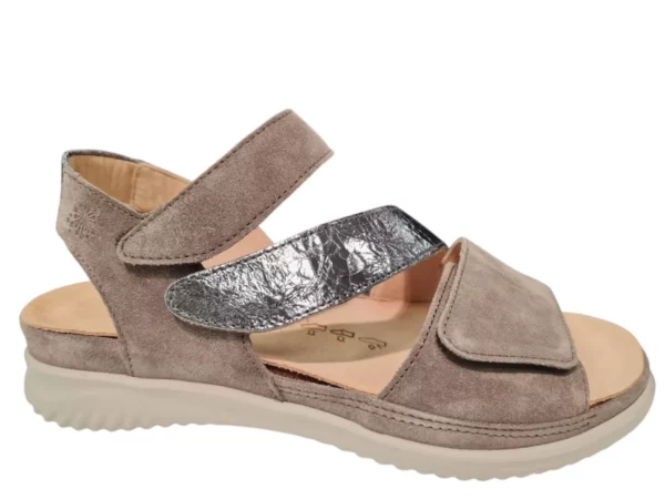 Hartjes Hartjes Grijze Suede Dames Sandalen