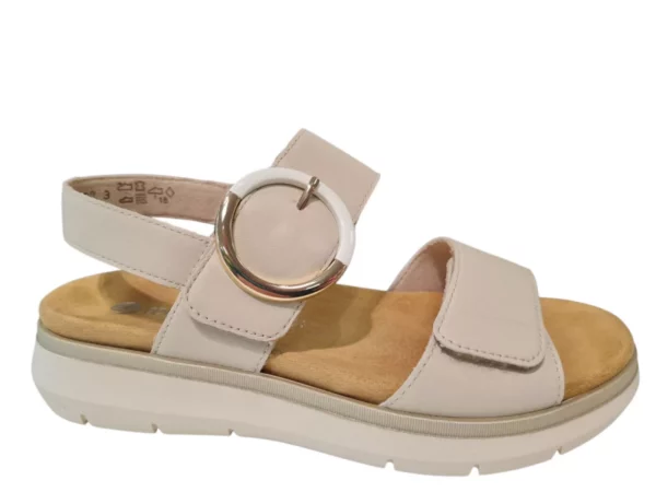 Remonte Remonte Licht Grijze Leren Dames Sandalen