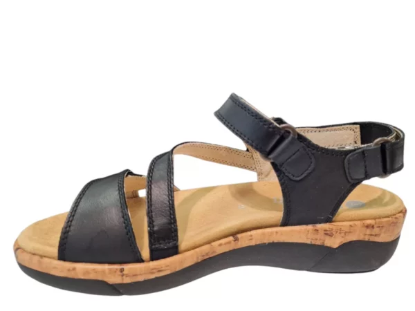 Remonte Remonte Zwarte Leren Dames Sandalen
