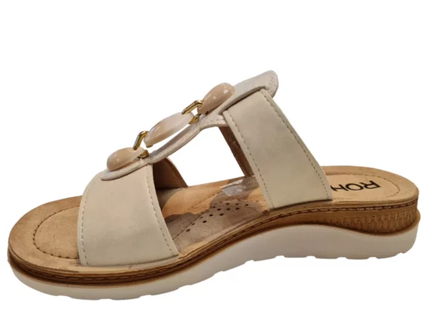 Rohde Rohde Witte Leren Dames Slippers