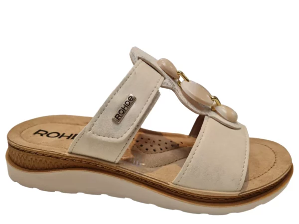 Rohde Rohde Witte Leren Dames Slippers