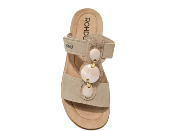 Rohde Rohde Beige Leren Dames Slippers