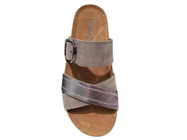 Rohde Rohde Grijze Leren Dames Slippers