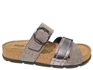 Rohde Rohde Grijze Leren Dames Slippers