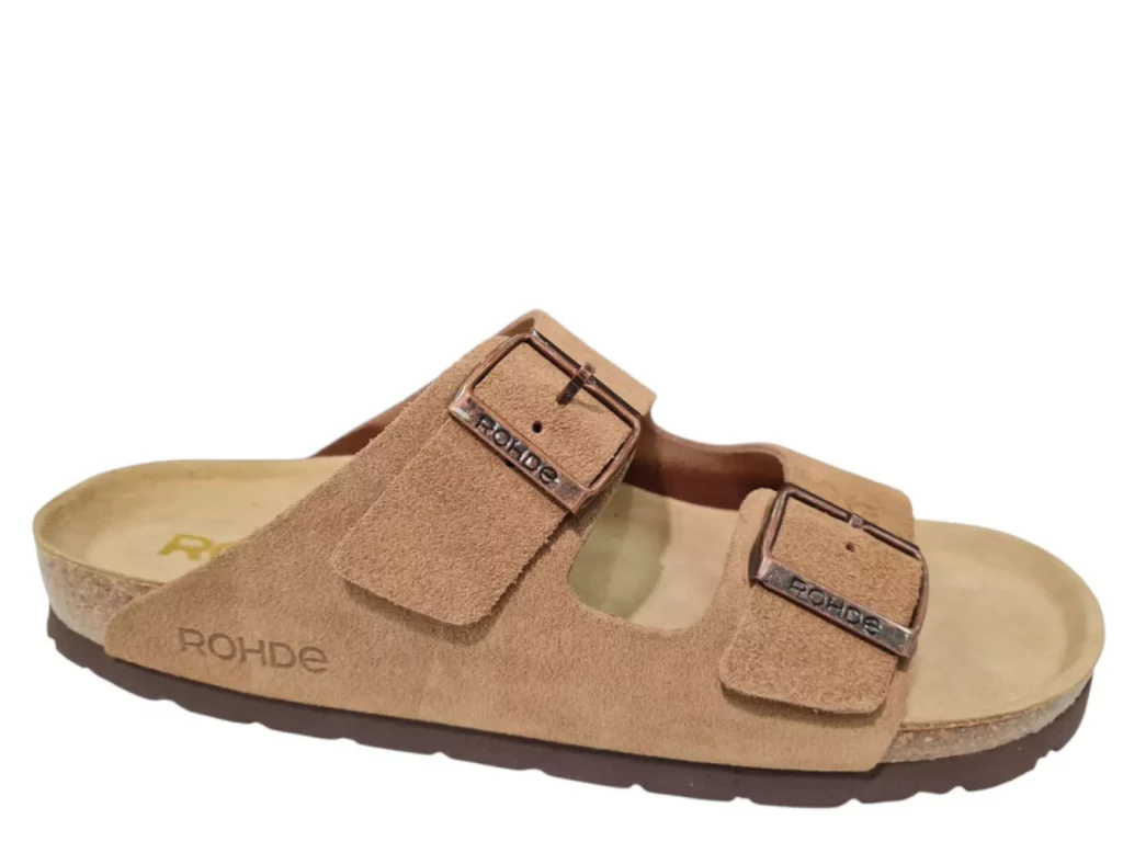 Rohde Rohde Beige Leren Heren Slippers