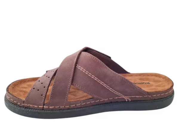 Rohde Rohde Bruine Leren Heren Slippers