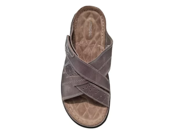 Rohde Rohde Grijze Leren Heren Slippers