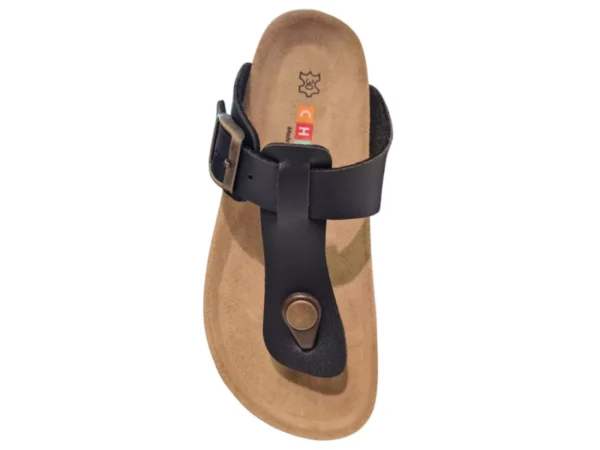 Chili Kipling/Chili Juan 4 Black 0900 Zwarte Leren Jongens Teen Sandalen