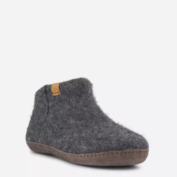 Green Comfort Green Comfort Uniseks Hoge Wollen Pantoffel Donker Grijs