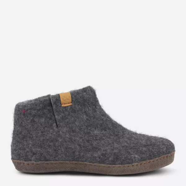 Green Comfort Green Comfort Uniseks Hoge Wollen Pantoffel Donker Grijs