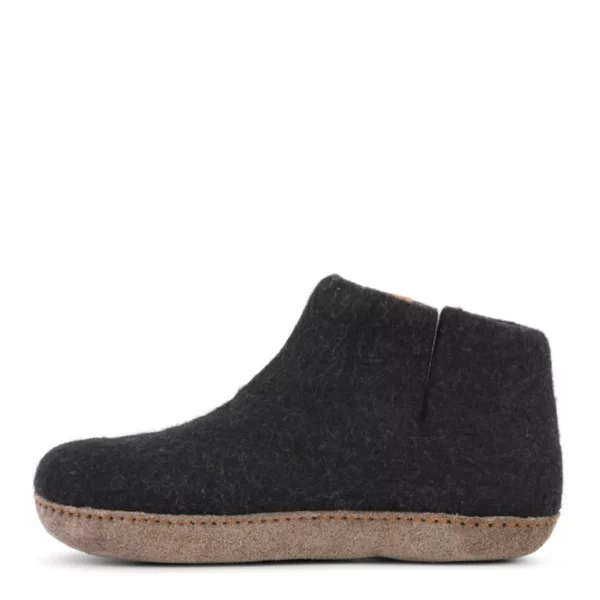 Green Comfort Green Comfort Unisex Hoge Wollen Pantoffel Zwart