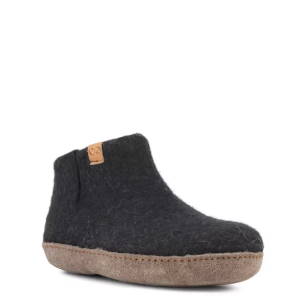 Green Comfort Green Comfort Unisex Hoge Wollen Pantoffel Zwart