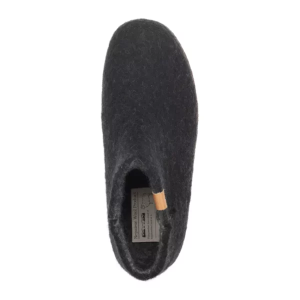 Green Comfort Green Comfort Unisex Hoge Wollen Pantoffel Zwart