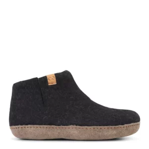 Green Comfort Green Comfort Unisex Hoge Wollen Pantoffel Zwart