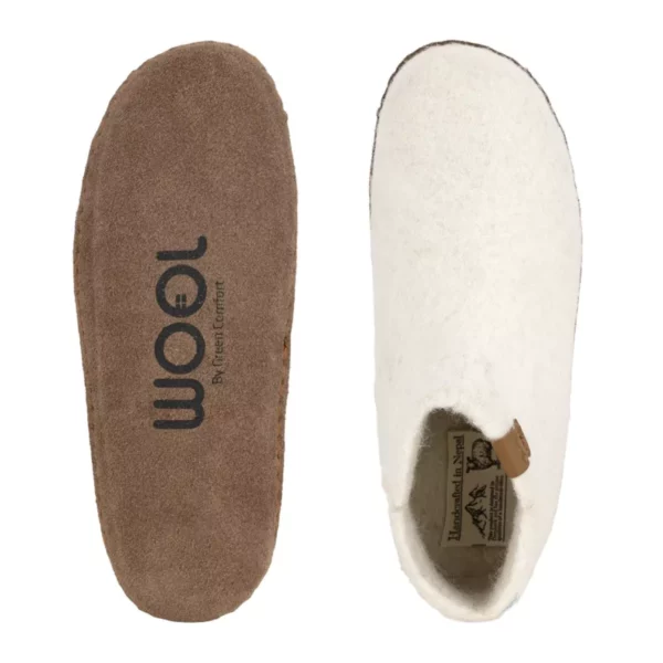 Green Comfort Green Comfort Uniseks Hoge Wollen Pantoffel Wit