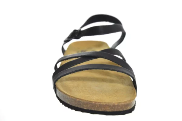 Longo Longo Zwarte Leren Dames Sandalen