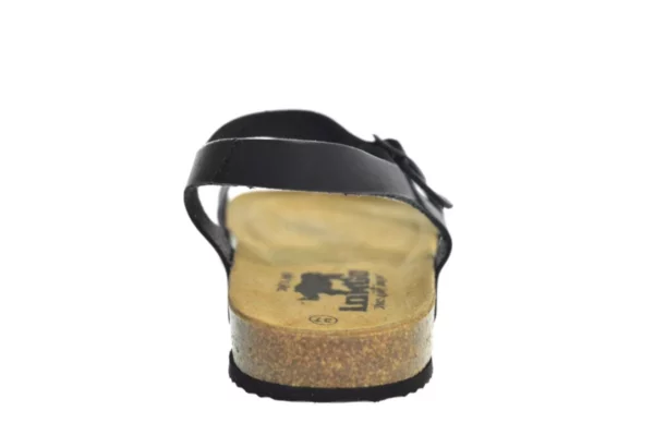 Longo Longo Zwarte Leren Dames Sandalen
