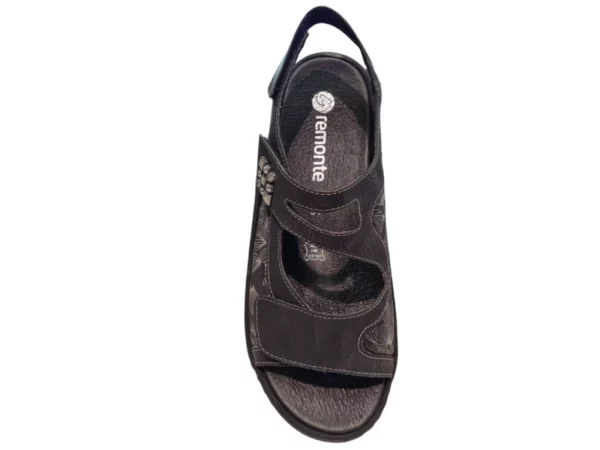 Remonte Remonte Zwarte Nubuck Dames Sandalen