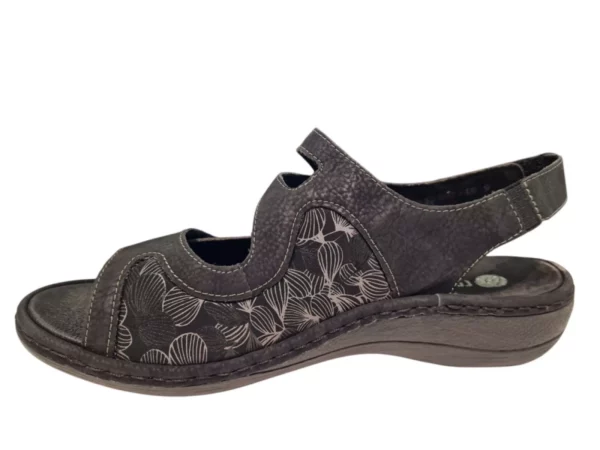 Remonte Remonte Zwarte Nubuck Dames Sandalen
